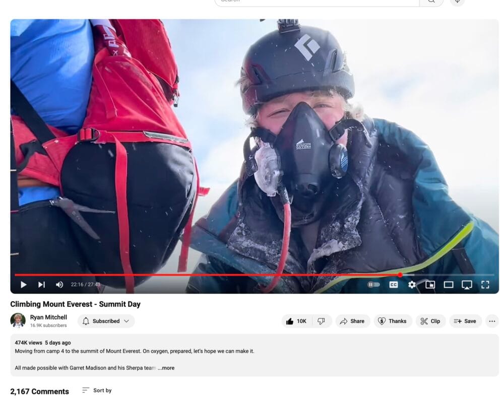 Ryan Mitchel Everest Summit